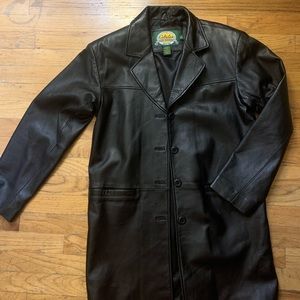 Beautiful genuine leather midi coat